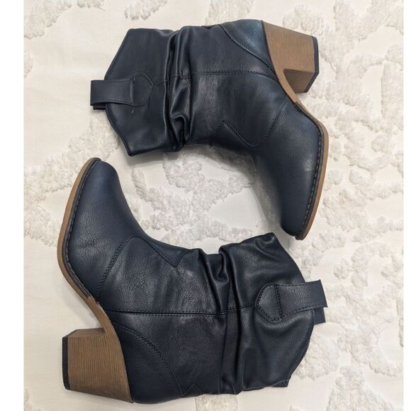 🤠 Charles Albert Western Cowboy Distressed Boots Navy Size 8 NWOT - Picture 6 of 7